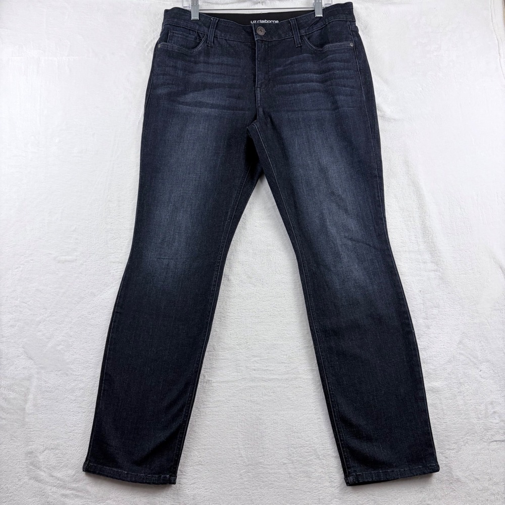 Liz Claiborne Classic Straight Leg Jeans Dark Wash Women's Size 12